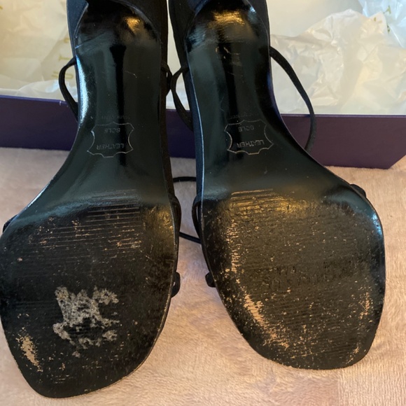 Black Stuart Weitzman ankle wrap diamond encrusted heels - Picture 4 of 4